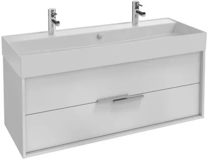 Тумба под раковину Jacob Delafon Vivienne 120 см, корпус белый глянцевый, фасад белый глянцевый, ручки хром, EB1509-N18-G1C