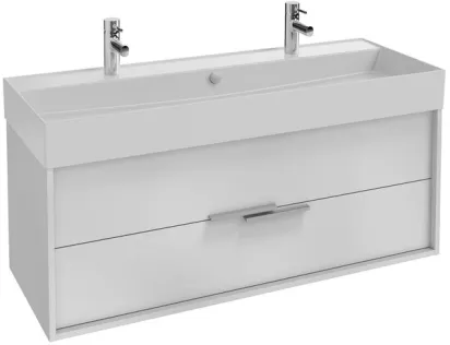Тумба под раковину Jacob Delafon Vivienne 120 см, корпус белый глянцевый, фасад белый глянцевый, ручки хром, EB1509-N18-N18