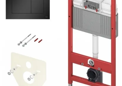 Инсталляция для унитаза TECE Base 9400414 с кнопкой смыва TECEnow, черный матовый