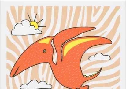 Плитка OP/A229/5009 Декор Динозаврики 4 матовый 20x20