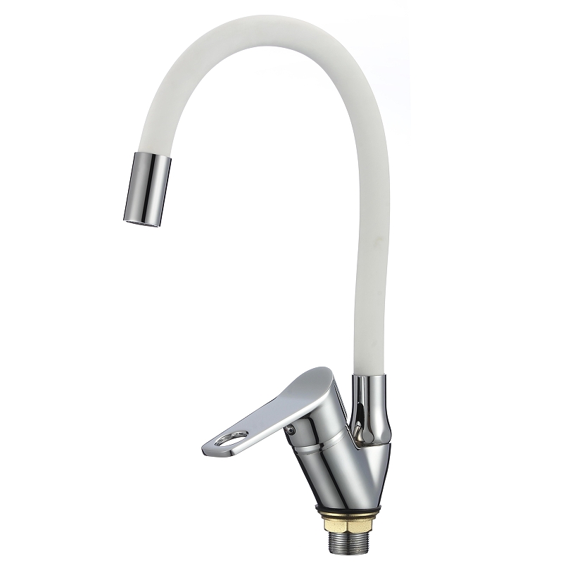 Смеситель для кухни Ростовская Мануфактура Сантехники SL137W-016F Хром Белый